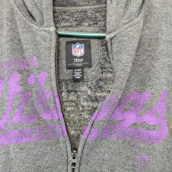 NFL Minnesota Vikings Full Zip Hoodie Jacket Women's XL Team Apparel Football - Picture 4 of 10